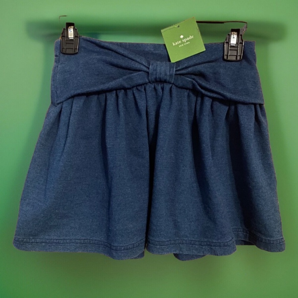 Kate Spade Girls Knit Skater Skirt Denim Blue t140 / 10 Yr  0rig. Retail $86